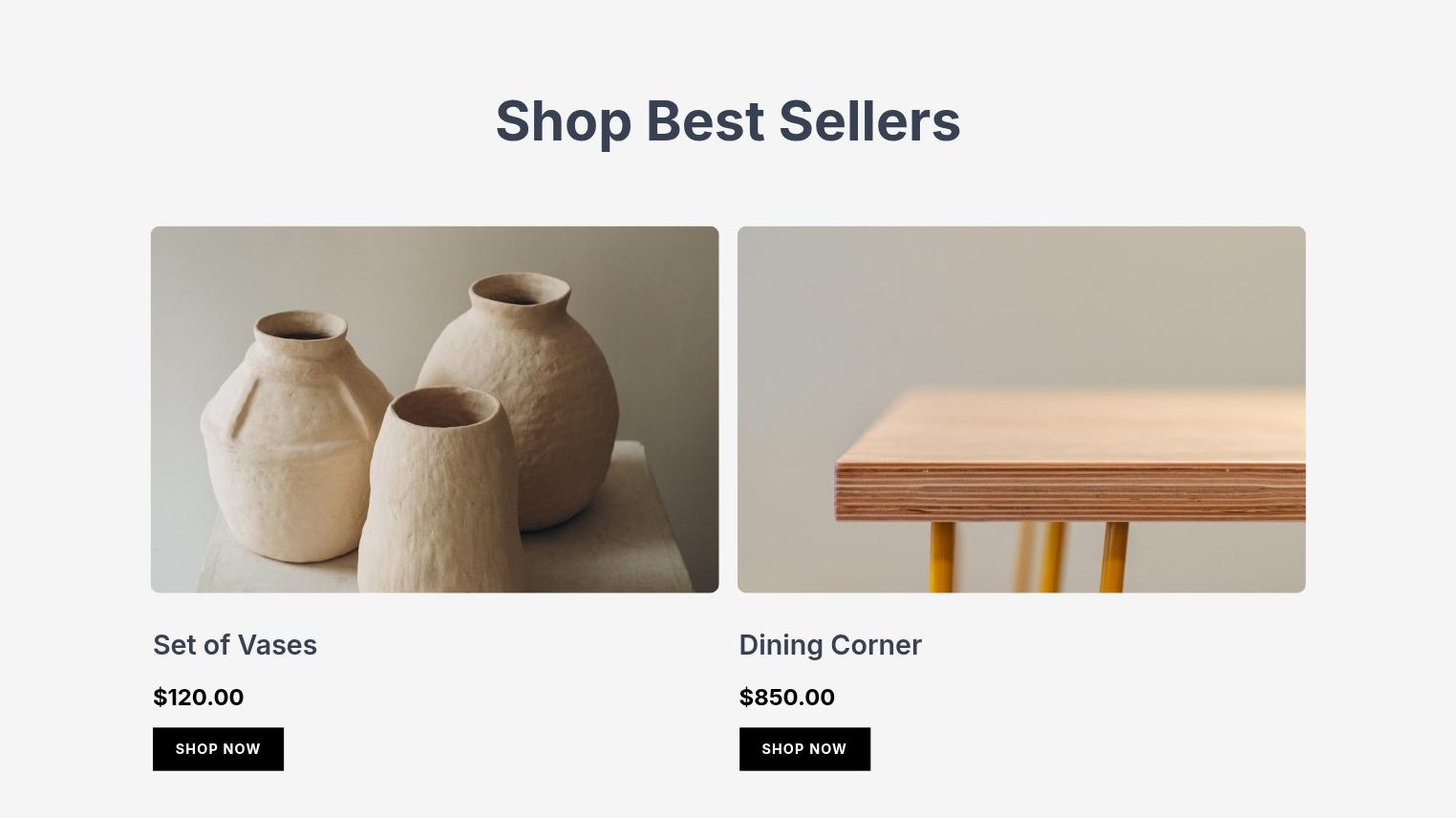 Minimalist Furniture E-commerce Website Design Page 03