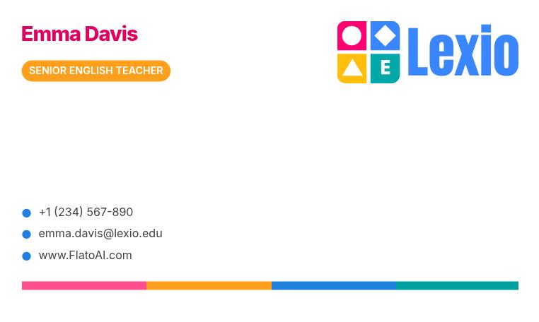 Modern Colorful Education Business Card
