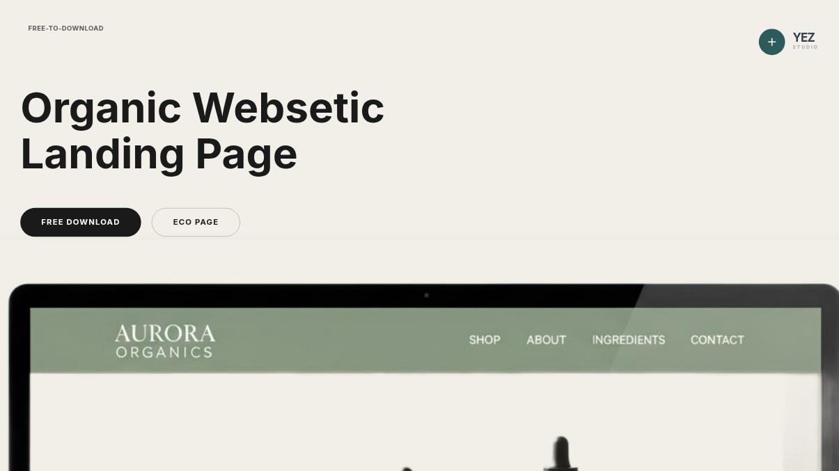 Minimalist Organic Skincare Landing Page