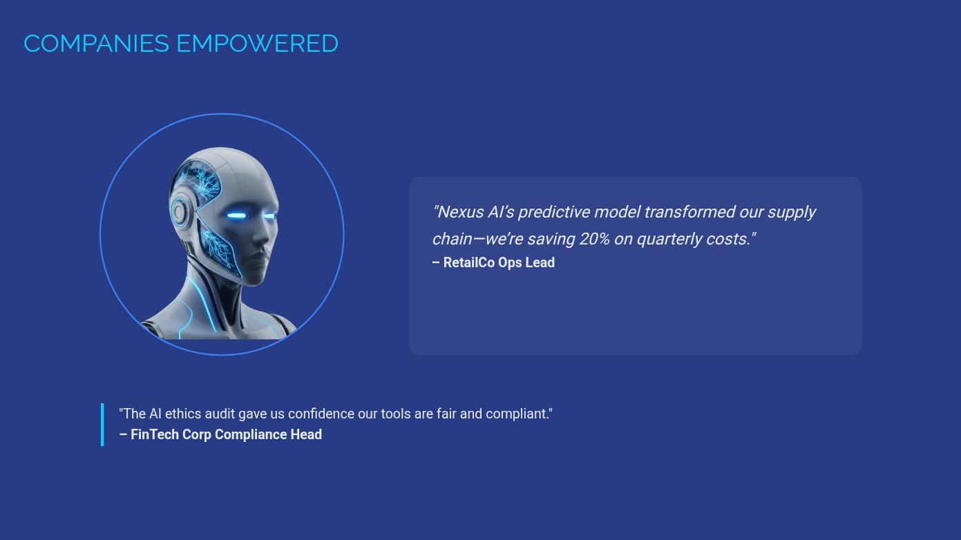 Futuristic AI Solutions Pitch Deck Page 05