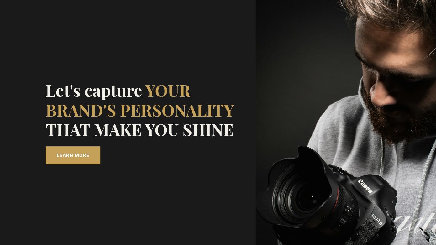 Elegant Personal Brand Photography Presentation