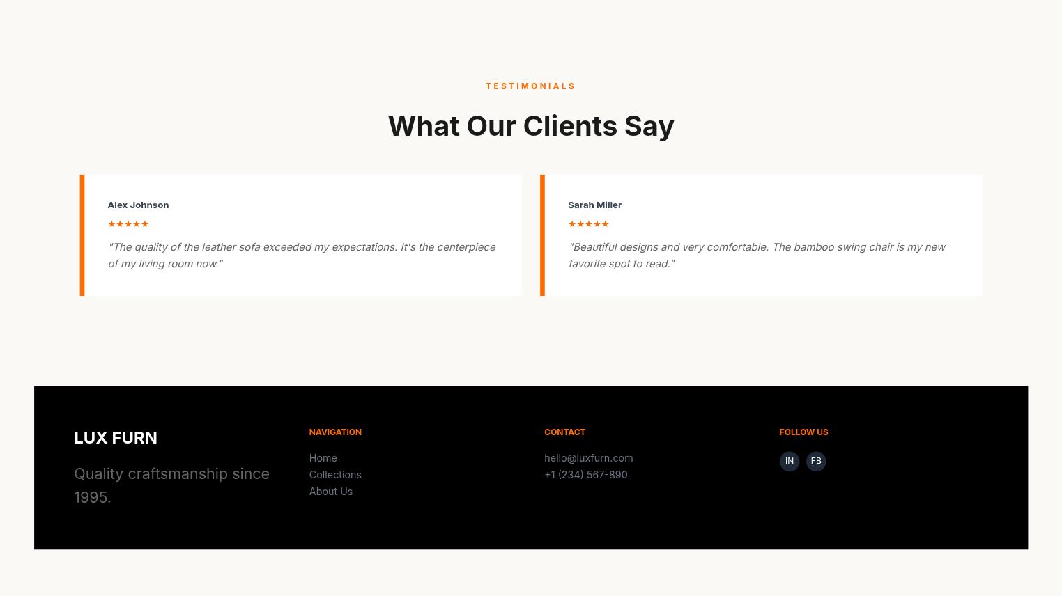 Modern Minimalist Furniture Website Design Page 05
