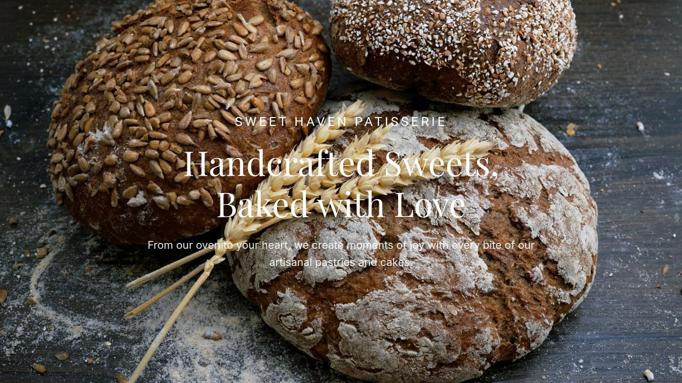 Artisanal Patisserie Website Presentation Layout