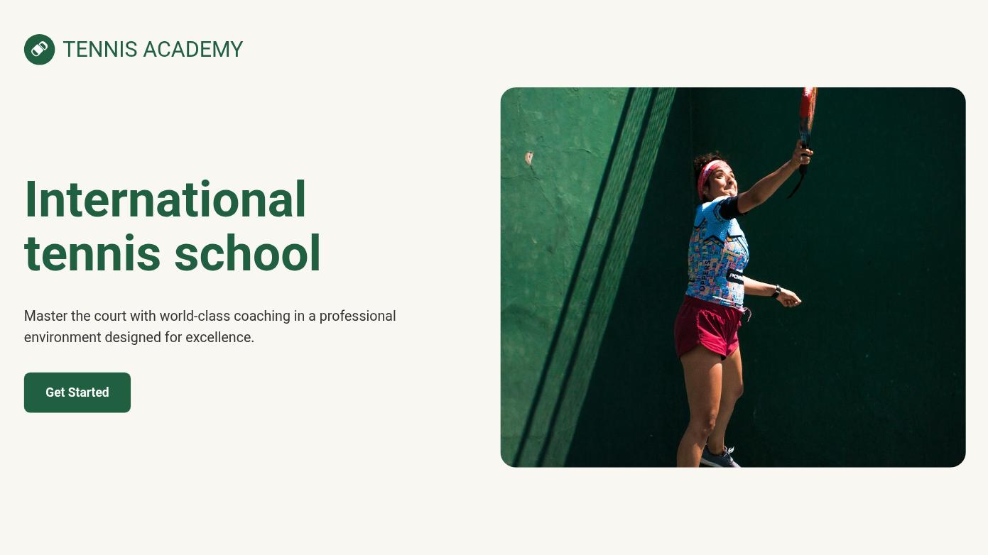 Professional Tennis Academy Website Design