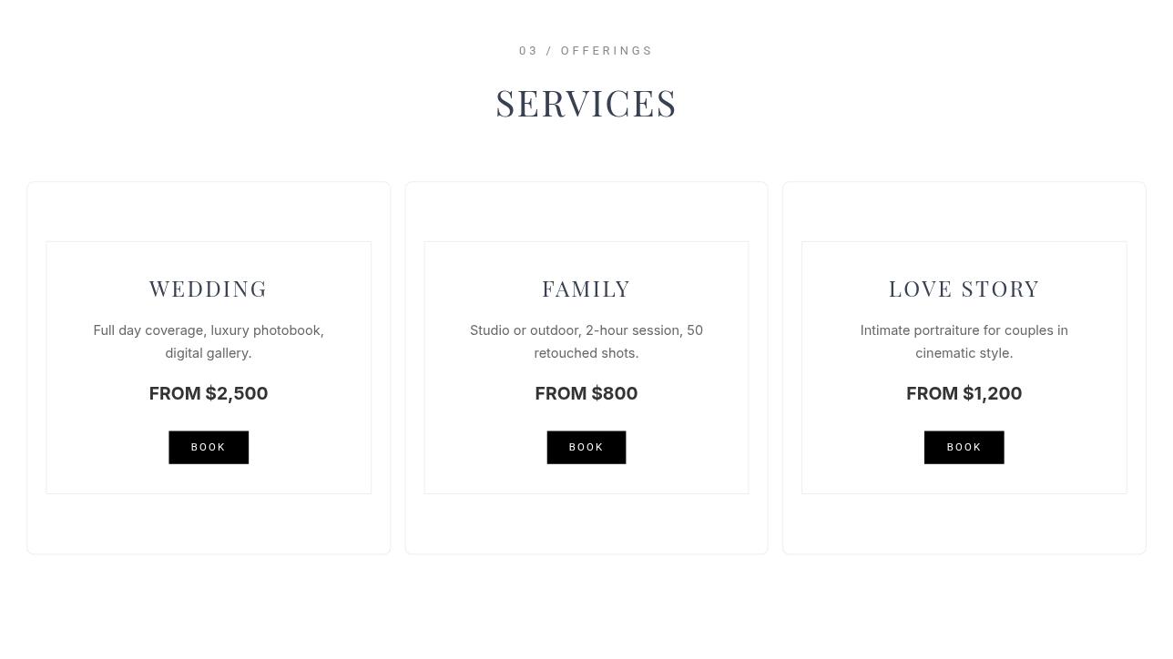 Elegant Minimalist Photographer Portfolio Presentation 页面 05