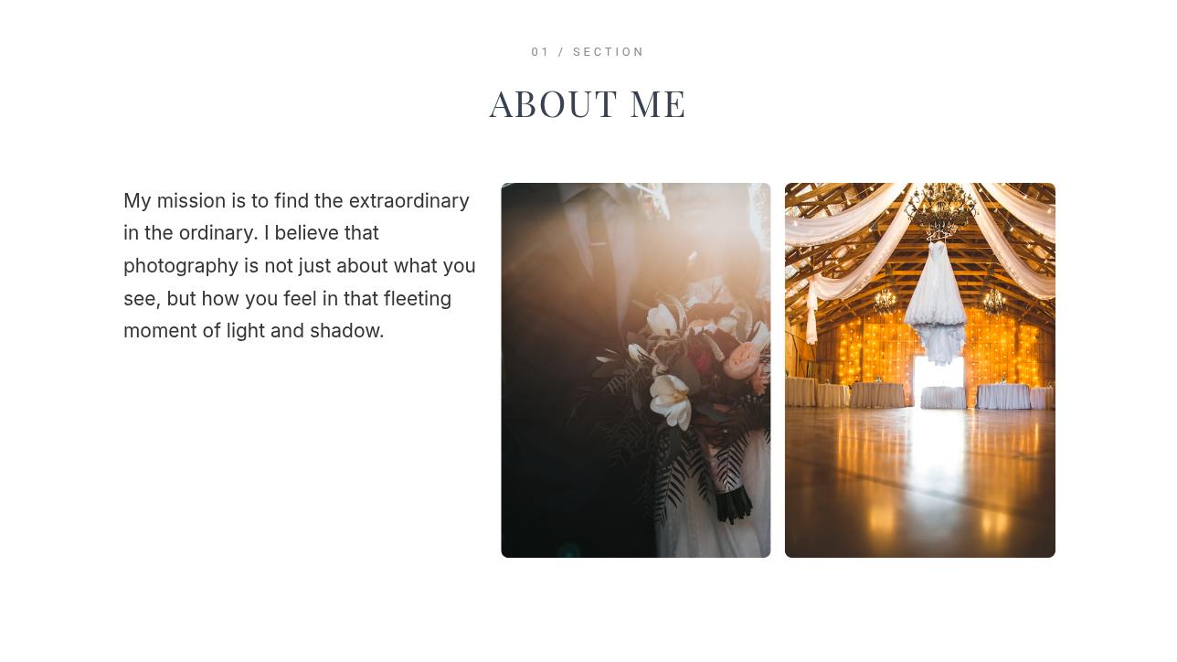 Elegant Minimalist Photographer Portfolio Presentation 页面 03