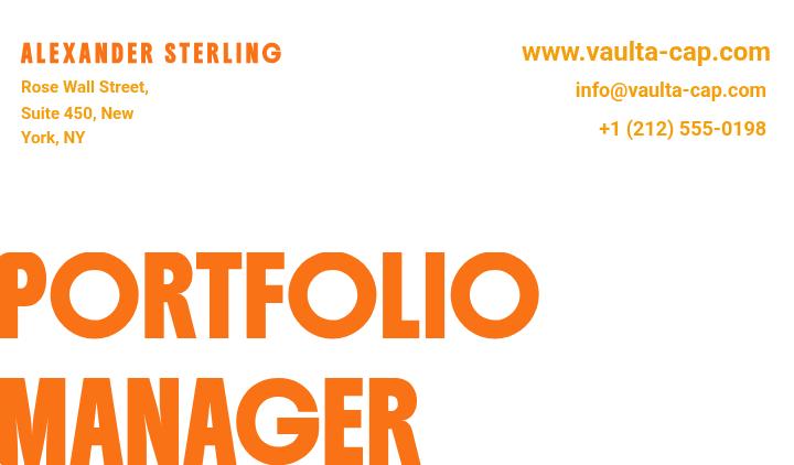 Modern Orange and White Business Card